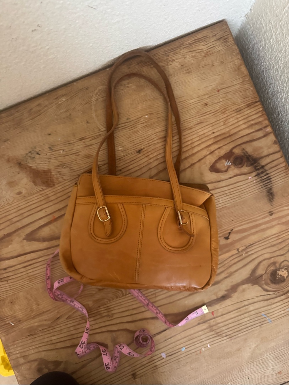 Leather Shoulder Bag in Warm Tan - Women's Shoulder Purse